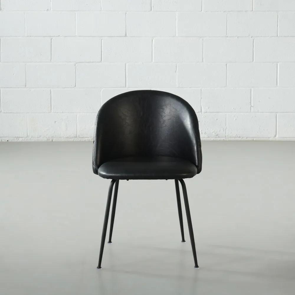 BRANSON - Black Vegan Leather Dining Chair