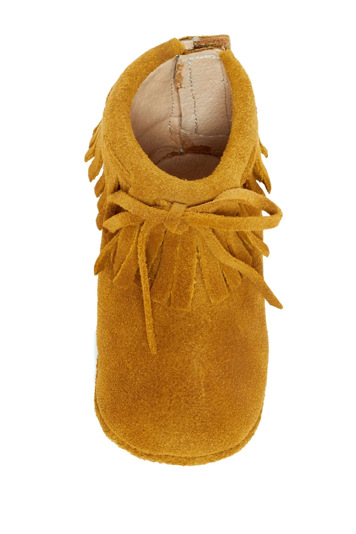 Camel Suede Fringe Moccasins