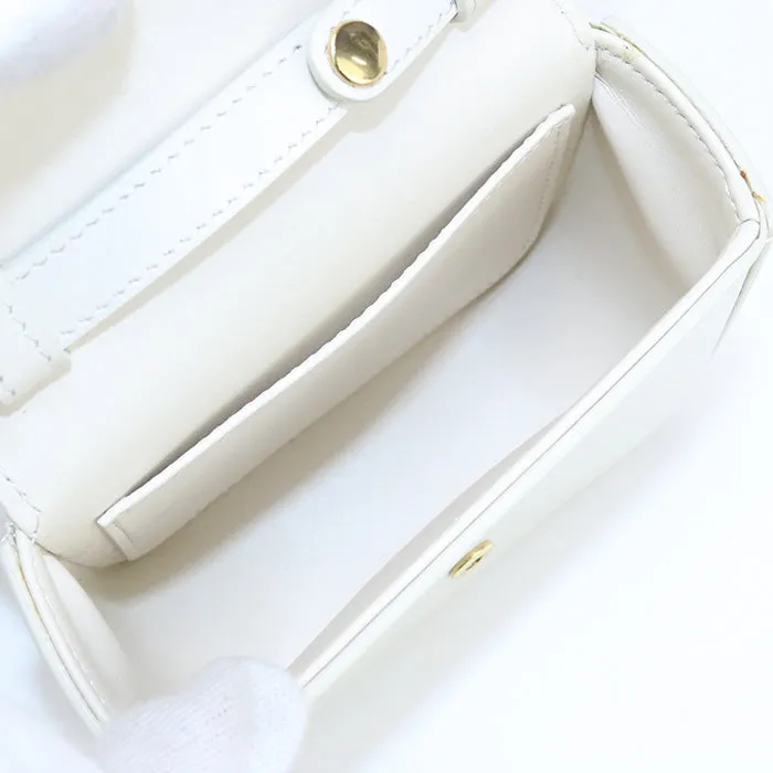 CELINE 10I51 3DPV 08OA mini claude Diagonal Shoulder Bag Calfskin white Women