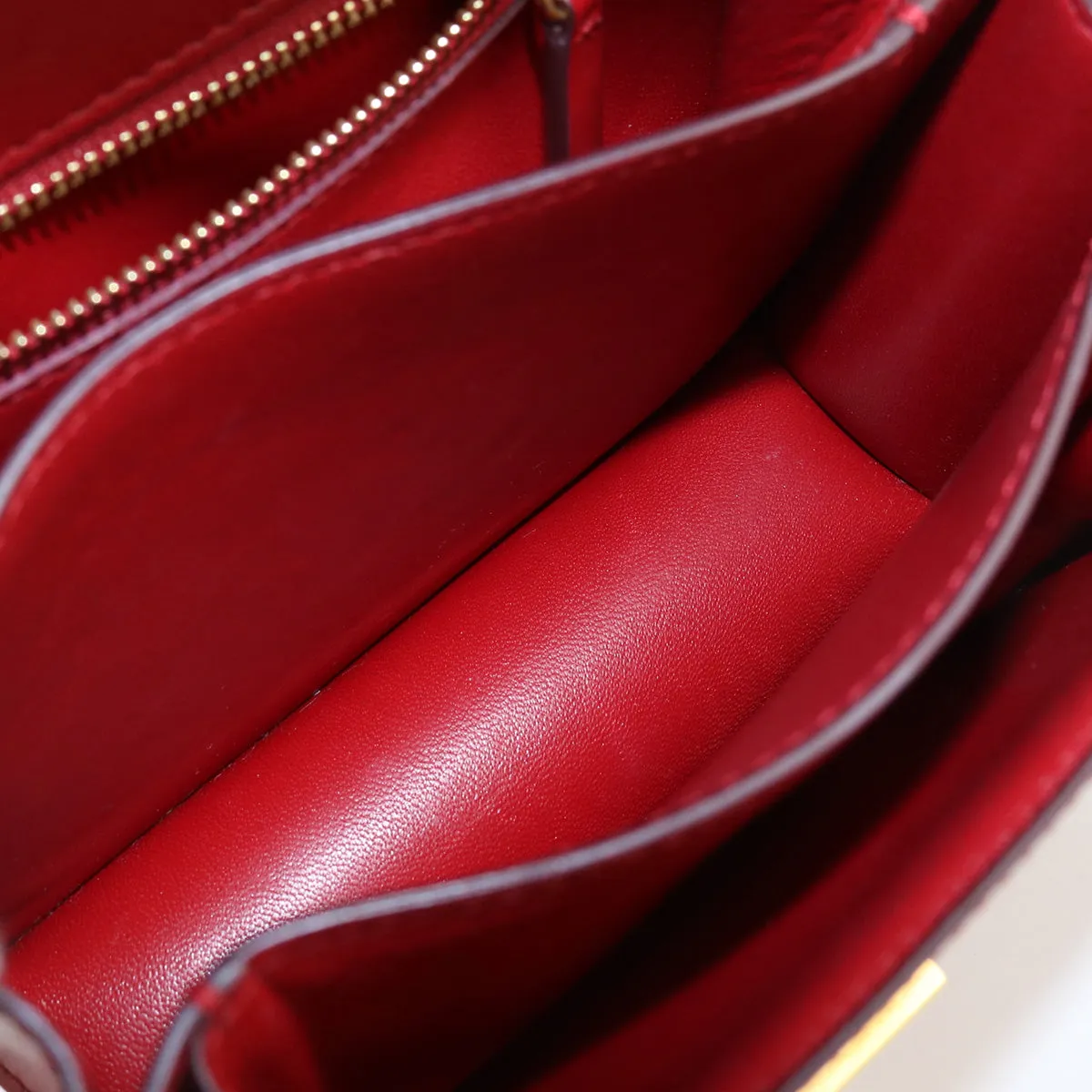 CELINE 189183 Classic Small Shoulder Diagonal shoulder bag Calfskin red Women