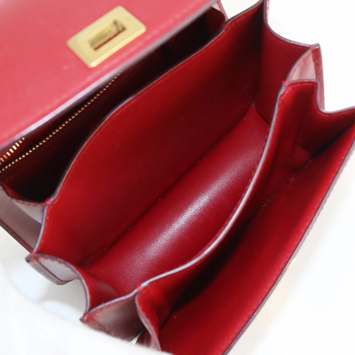 CELINE 189183 Classic Small Shoulder Diagonal shoulder bag Calfskin red Women