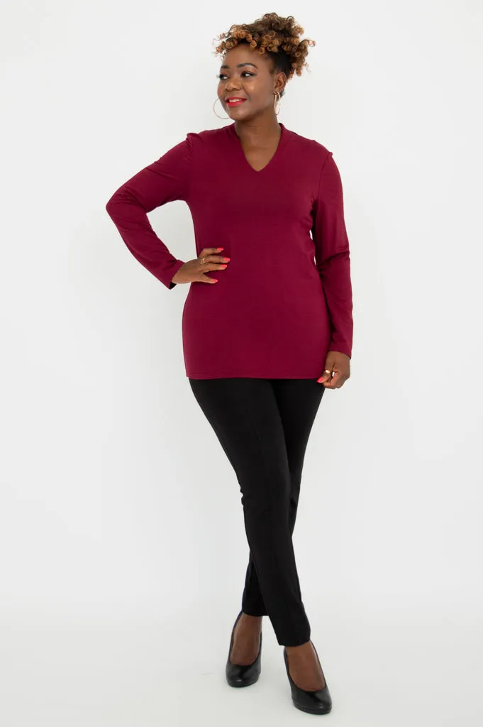 Chimmy Top, Burgundy, Bamboo