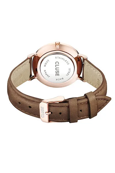 Cluse La BohíÂme Rose Gold White/Brown Watch