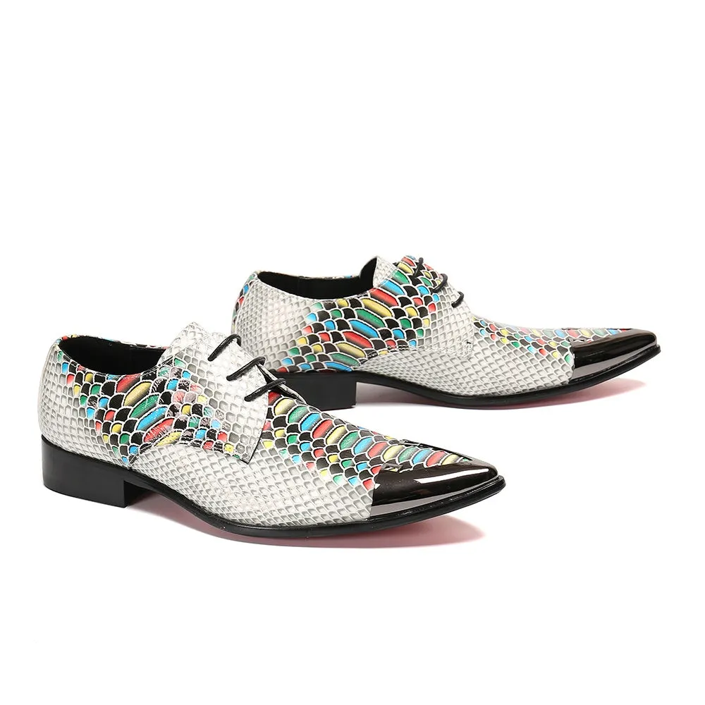 Colorful Snake Skin Oxfords for Men