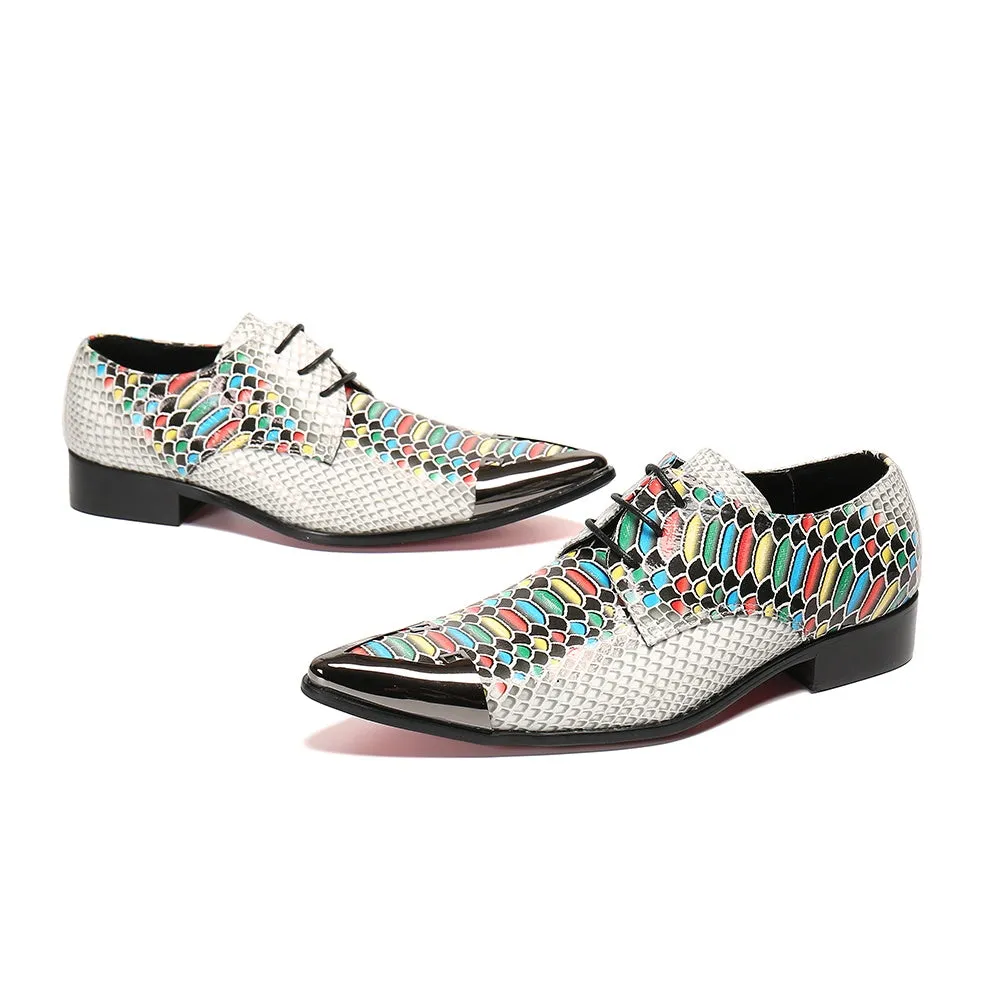 Colorful Snake Skin Oxfords for Men