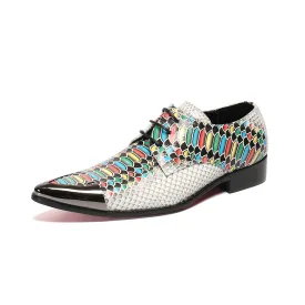 Colorful Snake Skin Oxfords for Men