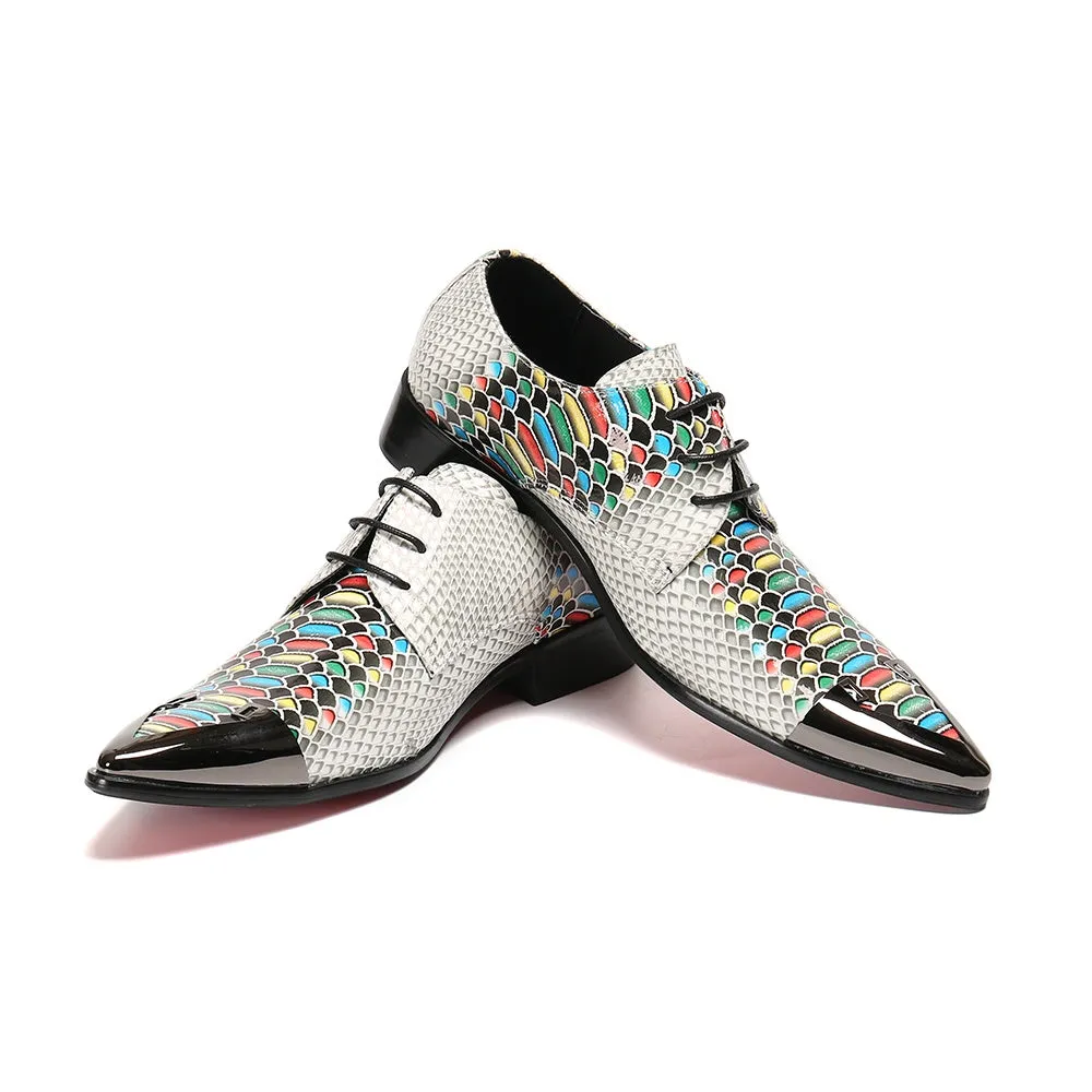 Colorful Snake Skin Oxfords for Men