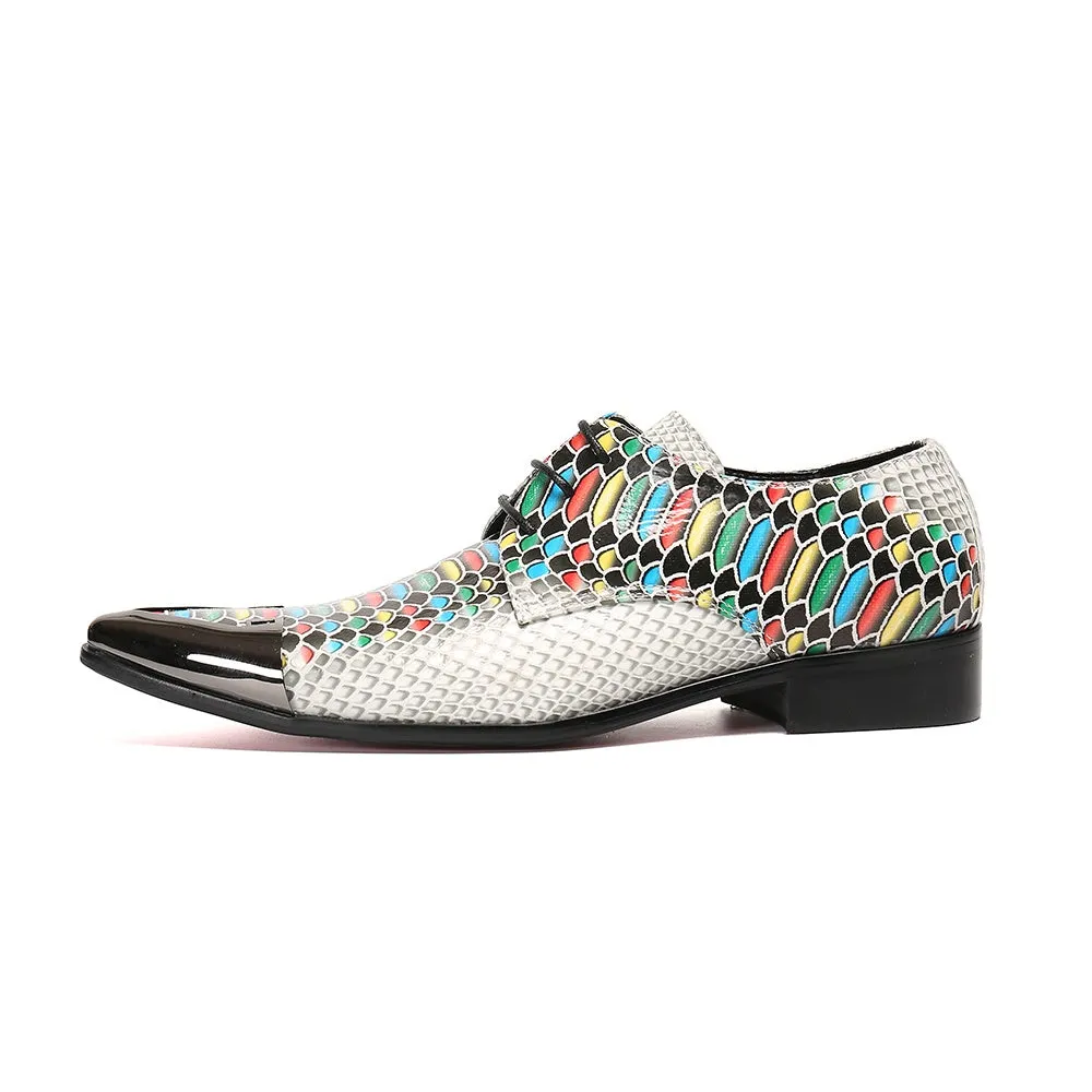 Colorful Snake Skin Oxfords for Men