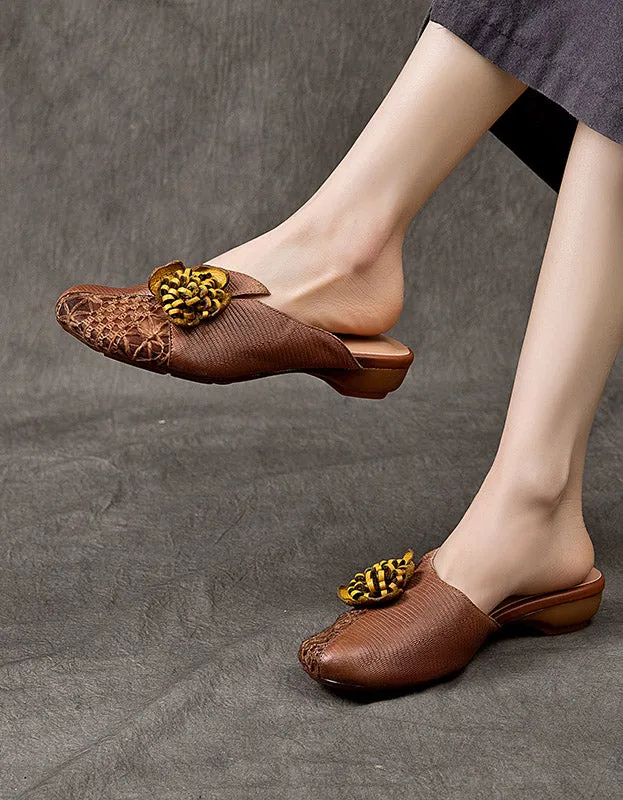 Comfortable Handmade Retro Leather Slippers