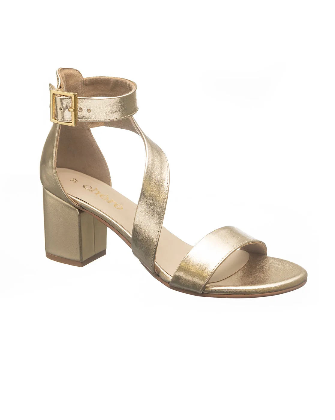 Cybele - Golden Strapped Heels for Women