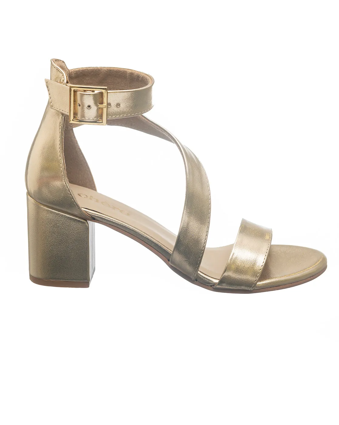 Cybele - Golden Strapped Heels for Women