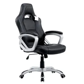 DaAls Racing Sport Swivel Office Chair in Black