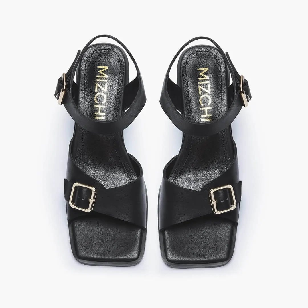 *DAST - black two belt sandals