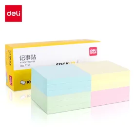 Deli 100 PCS/Bag Sticky Notes Random Color Solid Color Office School Supply 7156