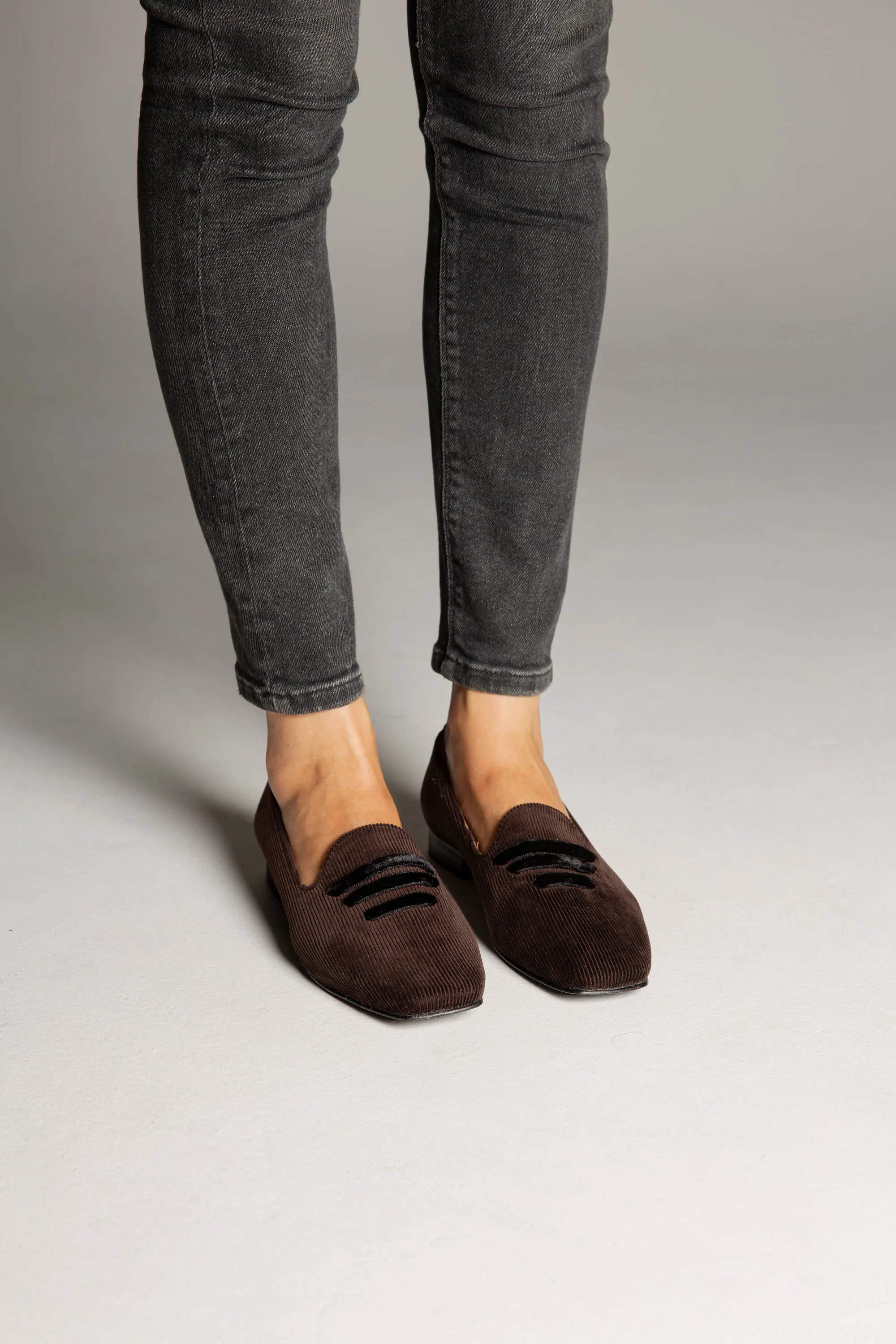 Eco Suede Corduroy Moccasins | Brown