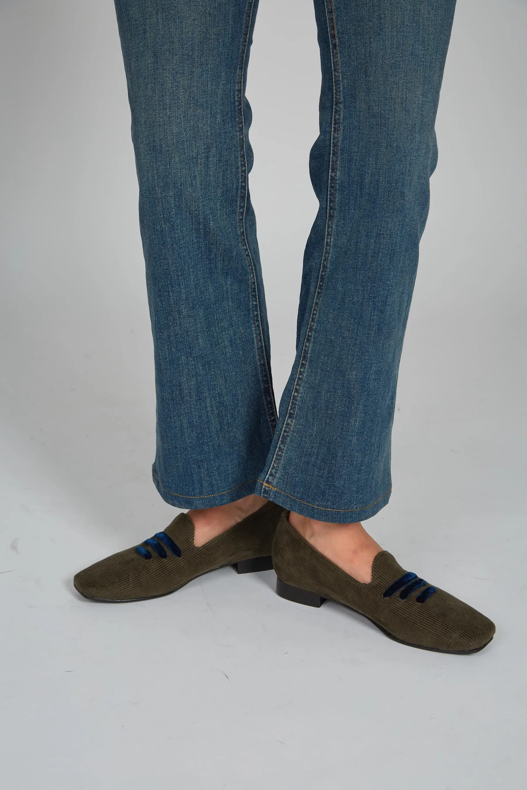 Eco Suede Corduroy Moccasins | Green