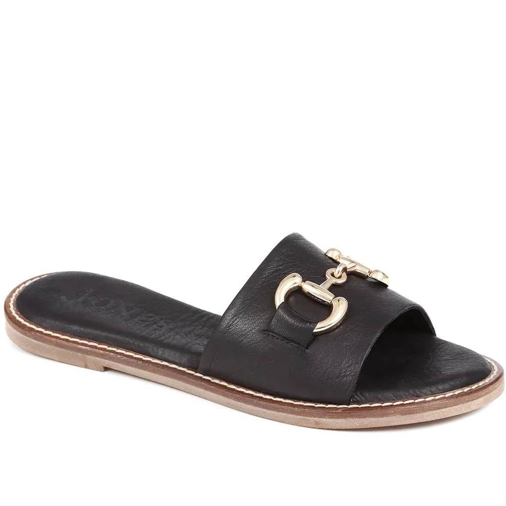 Emillina Leather Buckle Mule Sandal - EMILLINA / 323 646