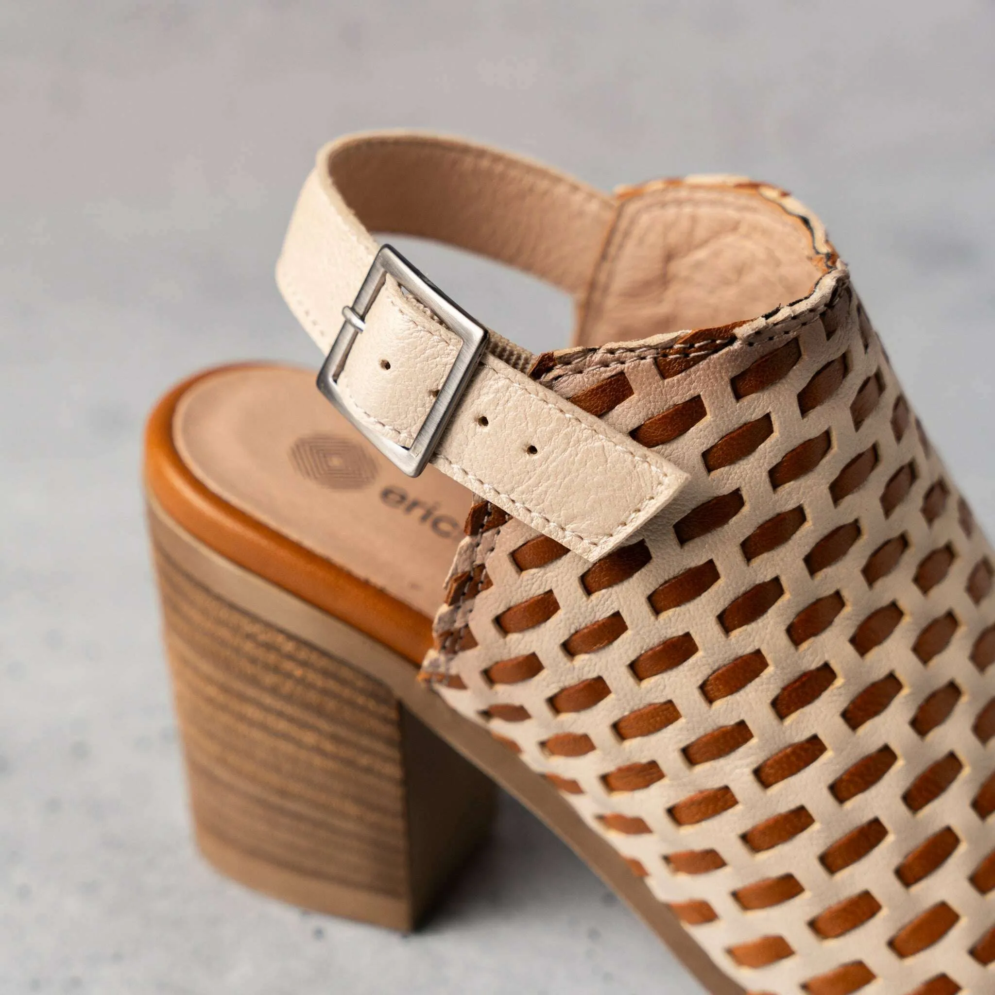 Eric Michael - Paris - Woven Cream/Tan or Black/Tan