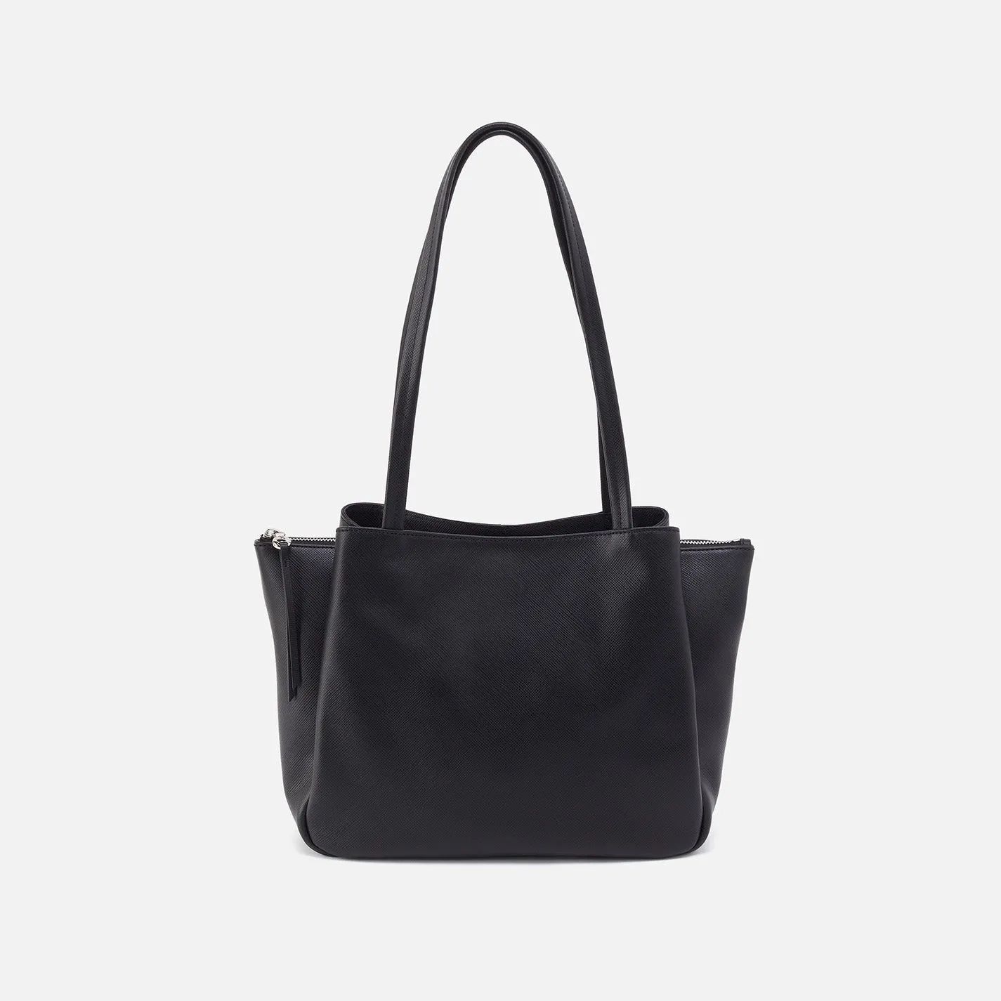 Essential Medium Tote In Soft Saffiano Leather - Black