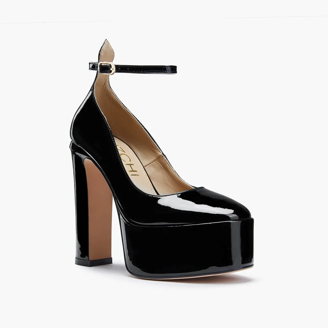 *FABB - black patent high platform