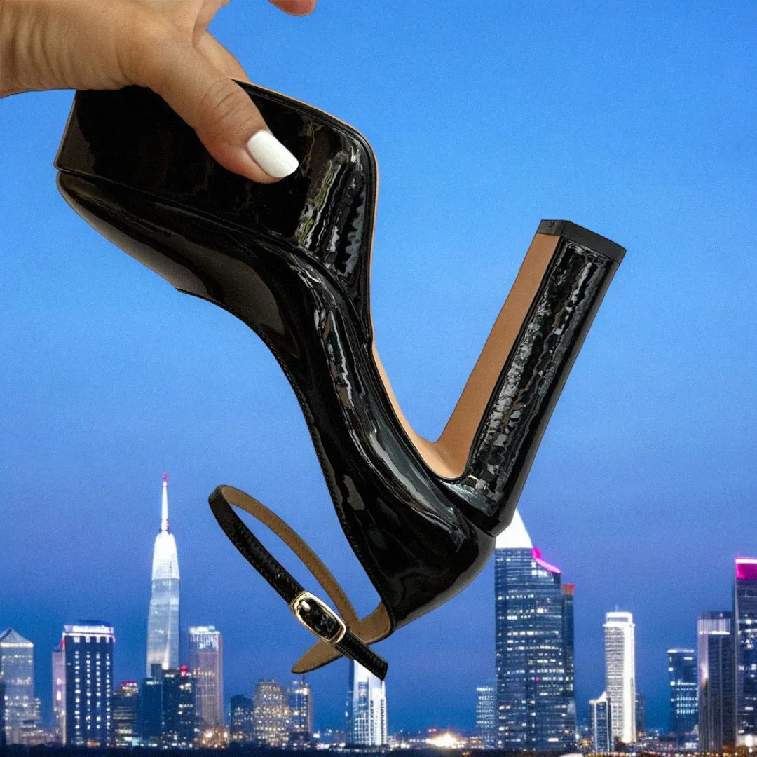 *FABB - black patent high platform