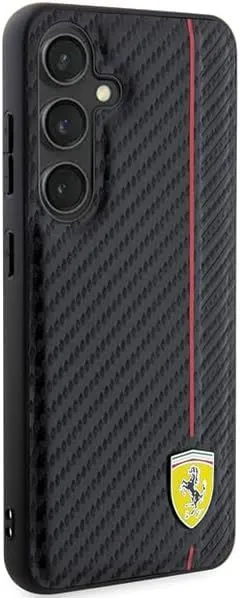 Ferrari Carbon Printed Line Hard Case for Samsung Galaxy S24 6.2" Black - FEHCS24SN3DUR