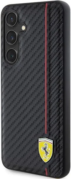 Ferrari Carbon Printed Line Hard Case for Samsung Galaxy S24 6.2" Black - FEHCS24SN3DUR