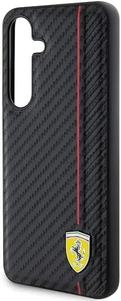 Ferrari Carbon Printed Line Hard Case for Samsung Galaxy S24 6.2" Black - FEHCS24SN3DUR