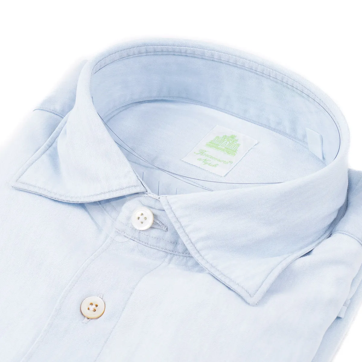 Finamore Chambray Cotton Dress Shirt