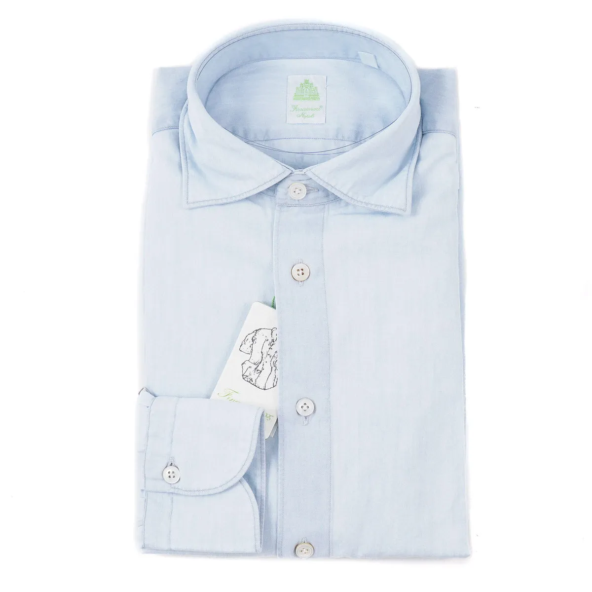 Finamore Chambray Cotton Dress Shirt