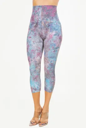 Floral Mauve Printed Leggings Cropped