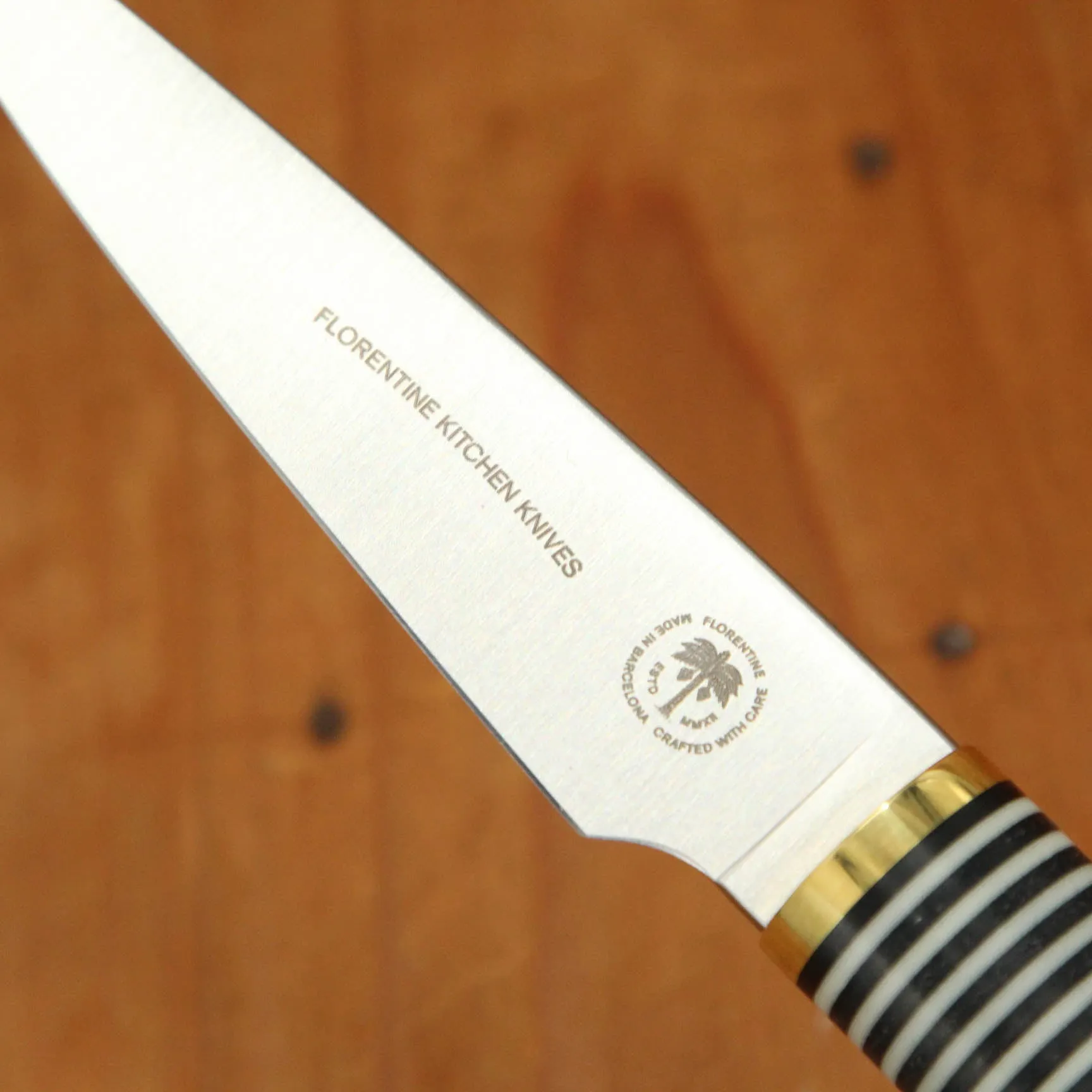 Florentine Four 100mm Paring Knife Stainless White & Black