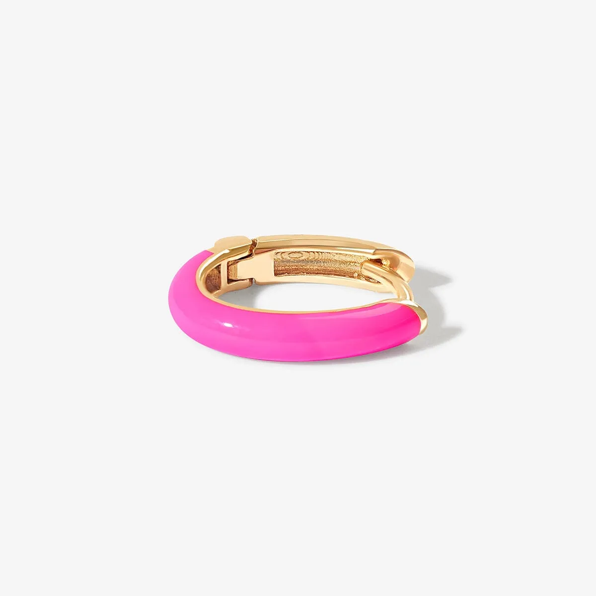 Gedail neon pink enamel huggie earring