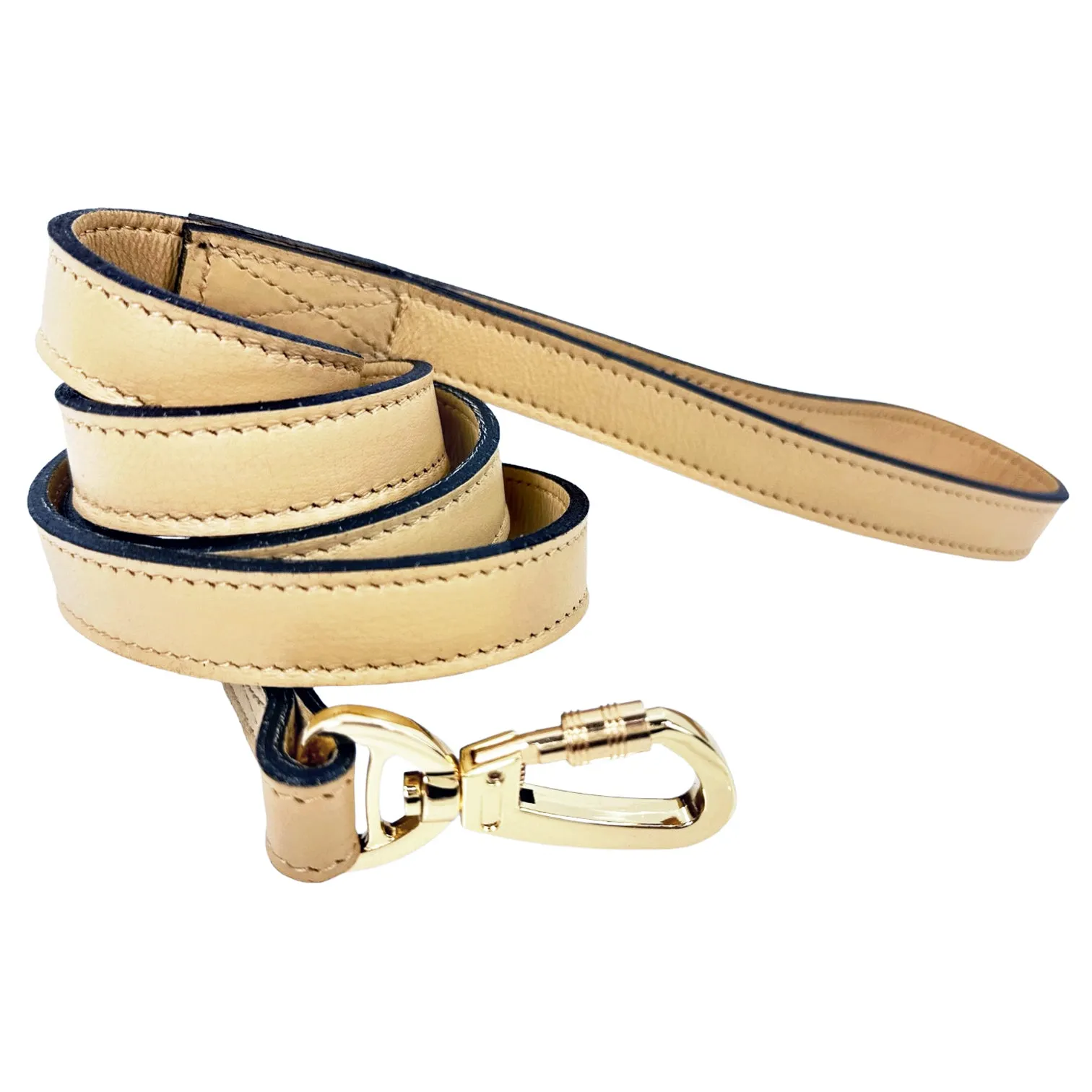 Georgia Rose Dog Leash in Vanilla & Gold