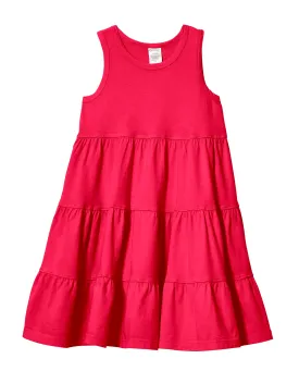 Girls Soft Cotton Jersey Tiered Tank Dress | Candy Apple