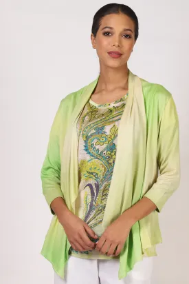 Green Ombre Silk Cotton Cardigan