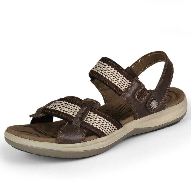 GRW Orthopedic Sandals Men Leather Comfortable Summer Arch Support