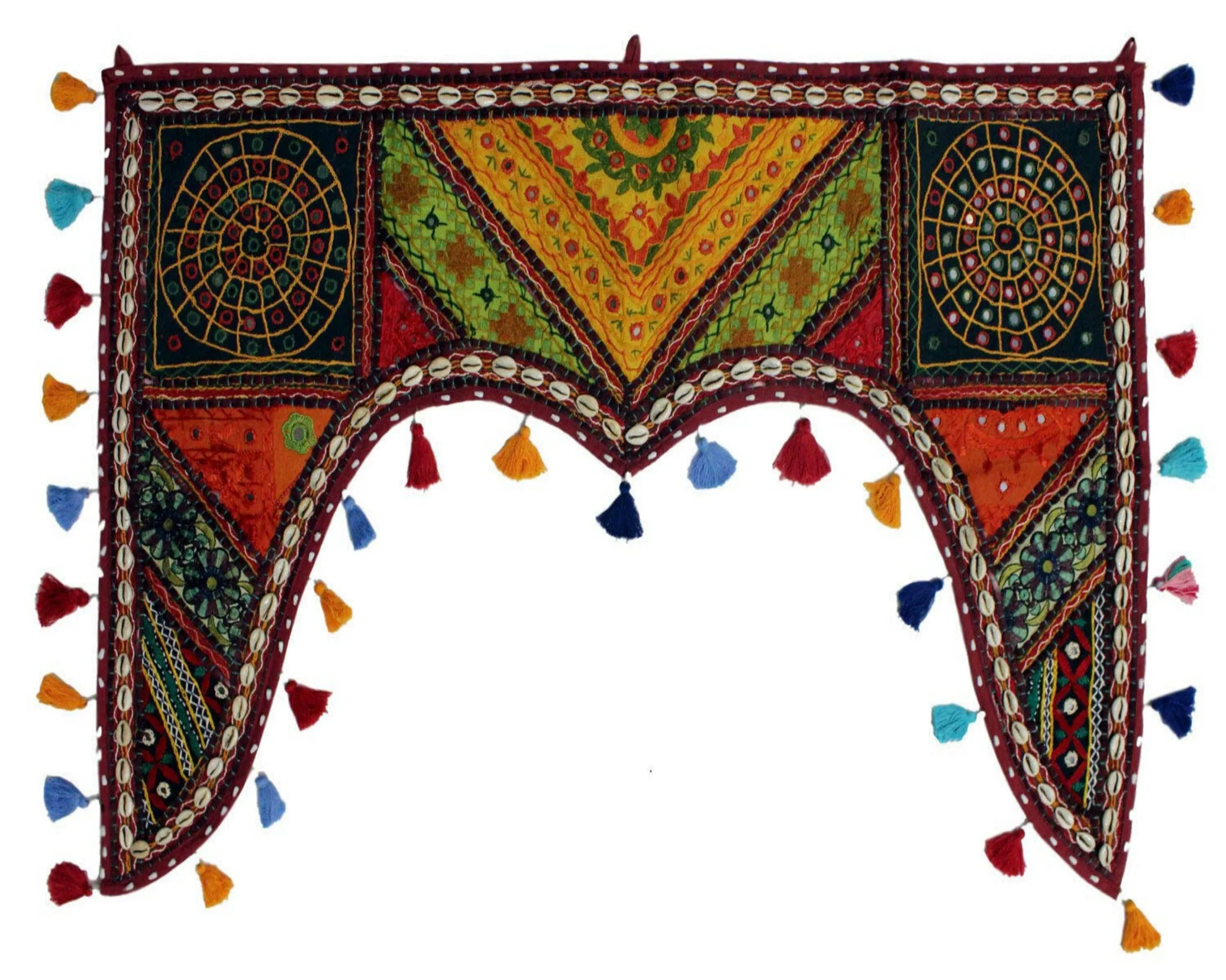 Handmade Indian Embroidered Wall Hanging Ethnic Toran Valance Traditional Decor