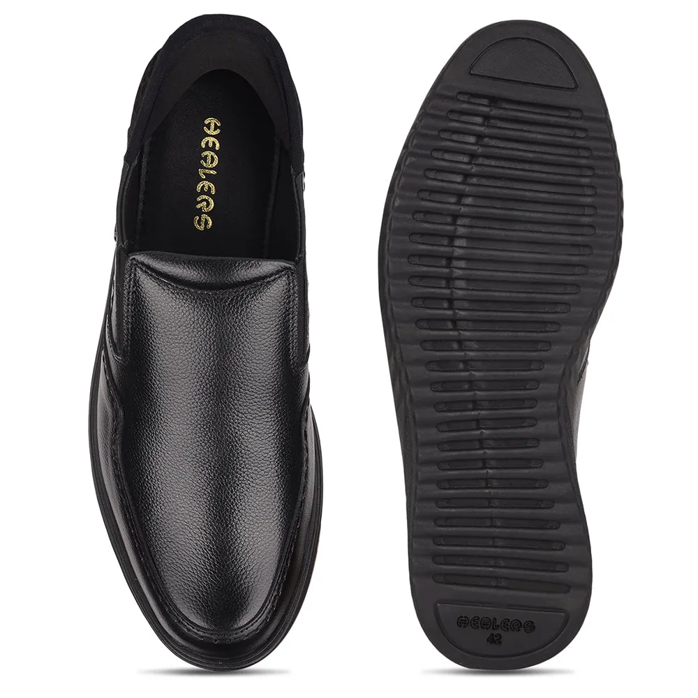 Healers Black Formal Mocassin Shoes For Men UVI-25 By Liberty