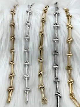 HIGH QUALITY Brass Mixed Link Cable Chain Rectangular/Round by the foot. 21.5mm x 6.5mm Rect. 10mm round. Five colors Fast Ship