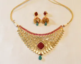 High Quality Rajastani Kundan Set with Jhumkas