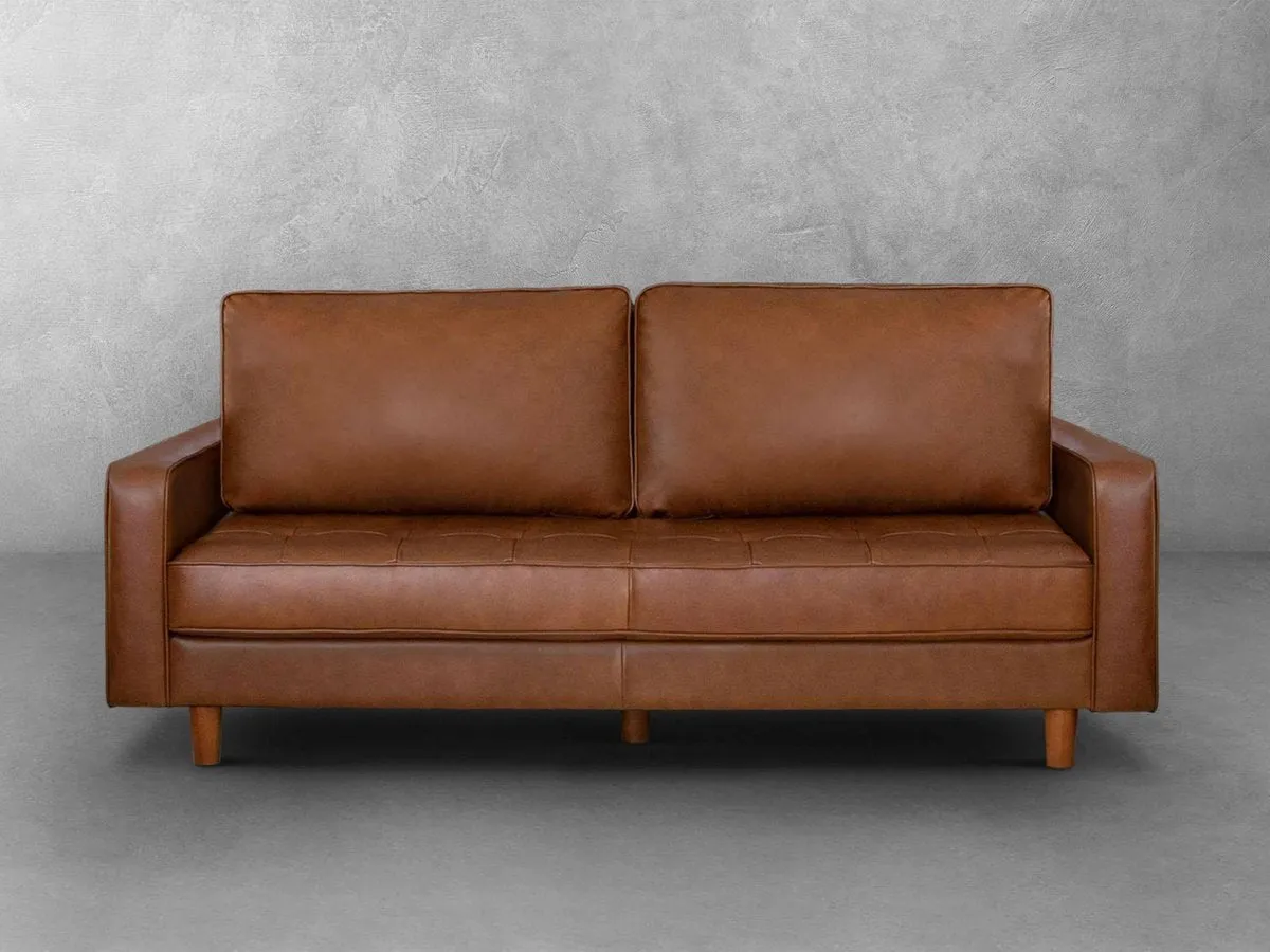 Holloway Mid-Century Leather Sofa