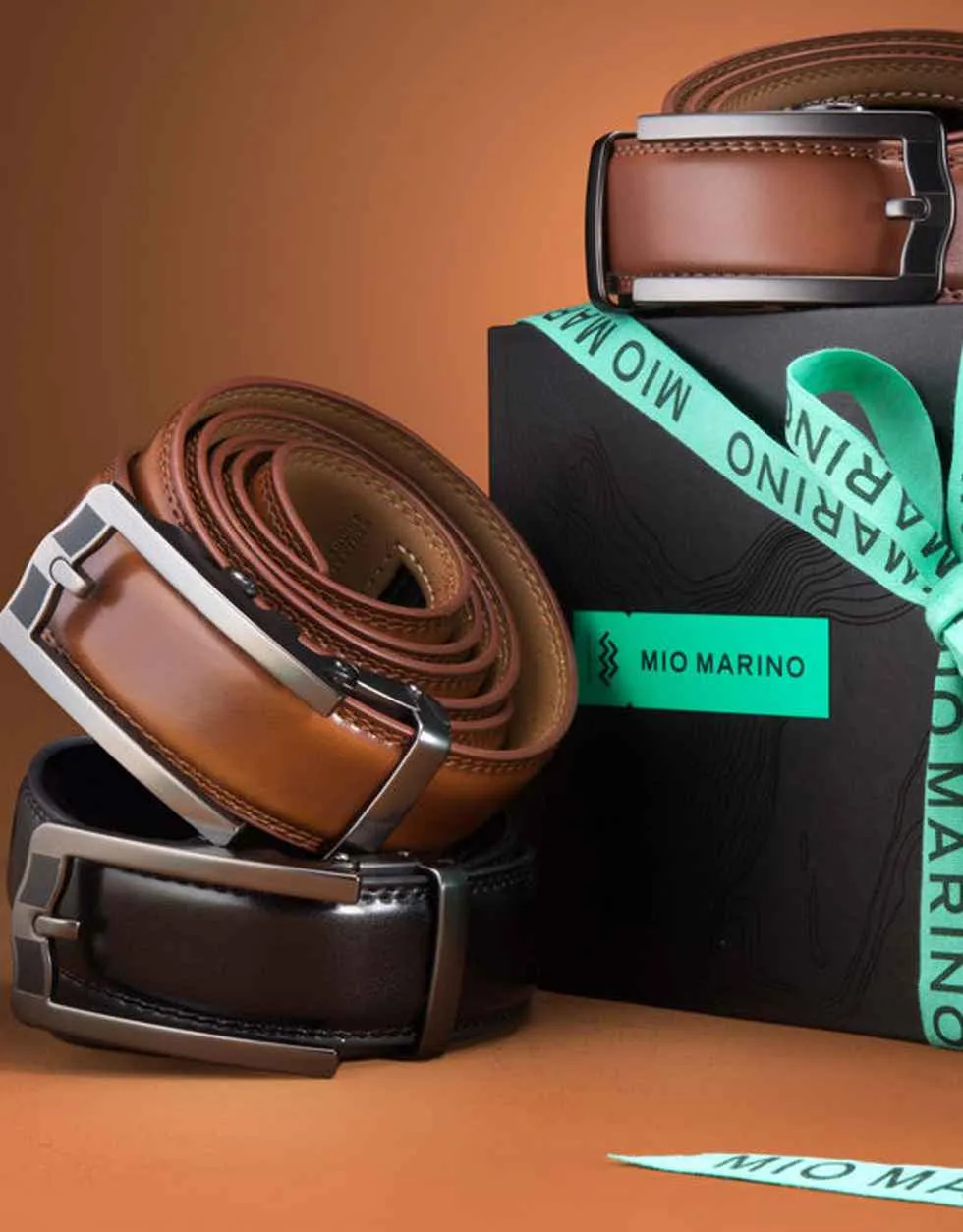 Horseshoe Leather Ratchet Belt