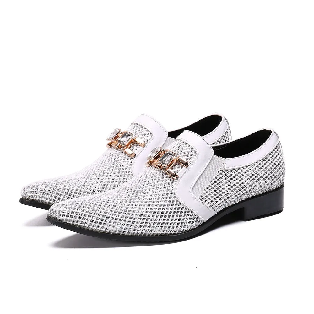 Imitation Diamond Grid Texture Oxford For Men