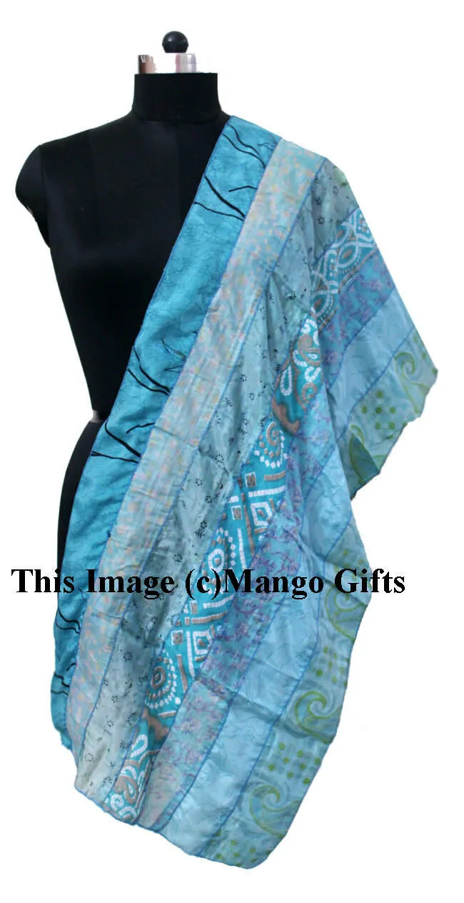 Indian Silk Sari Saree Vintage Scarves Scarf Head Wrap Stole Neck Wraps Dupatta Wholesale Lots