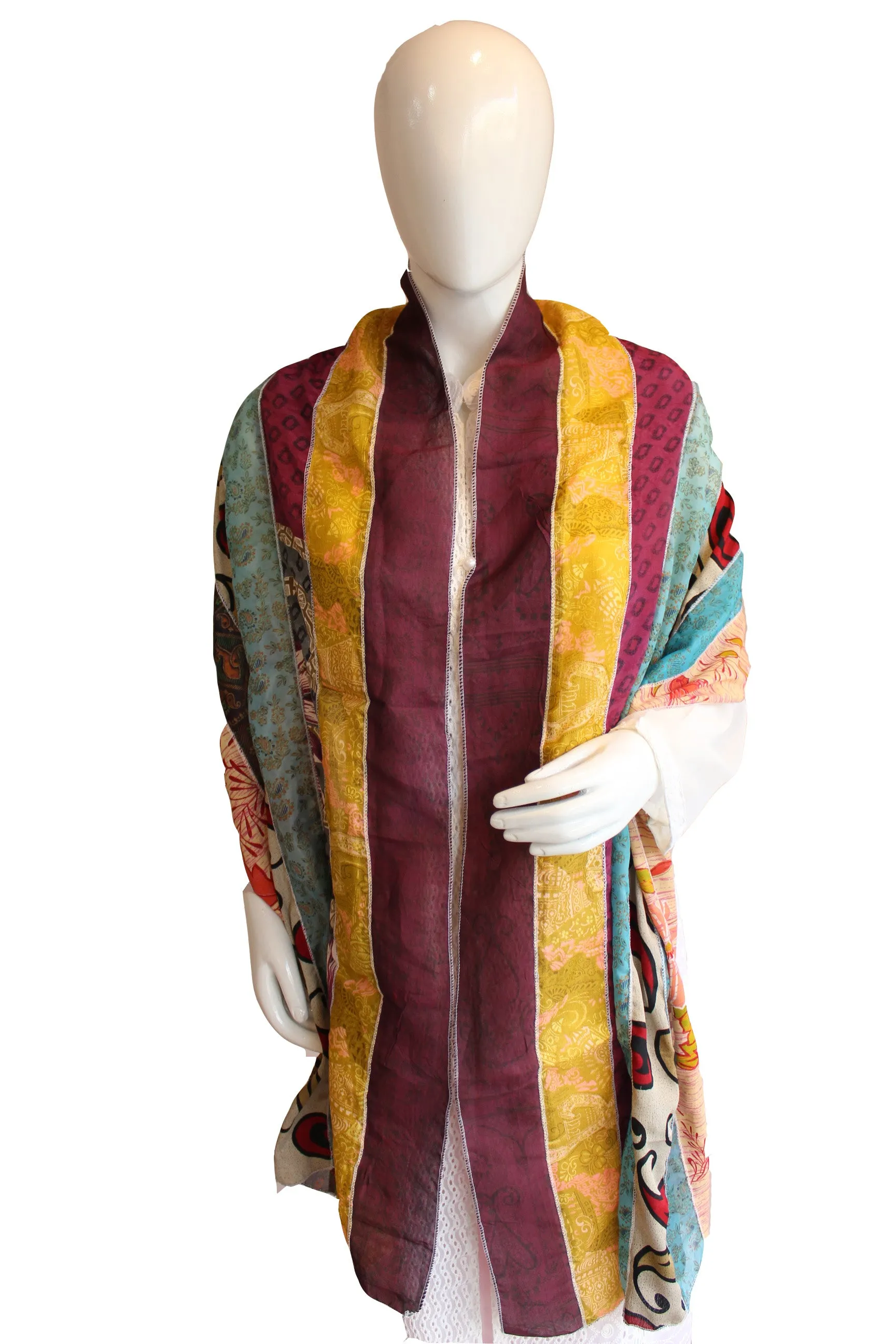 Indian Silk Sari Saree Vintage Scarves Scarf Head Wrap Stole Neck Wraps Dupatta Wholesale Lots