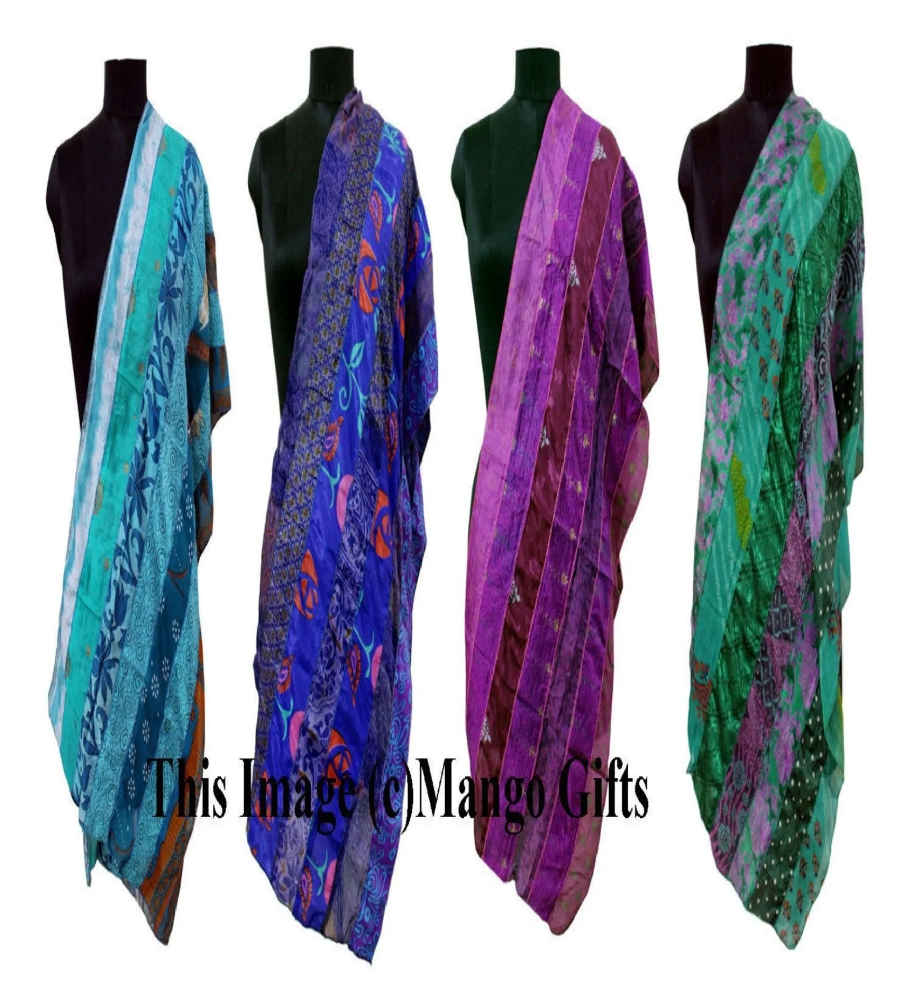 Indian Silk Sari Saree Vintage Scarves Scarf Head Wrap Stole Neck Wraps Dupatta Wholesale Lots