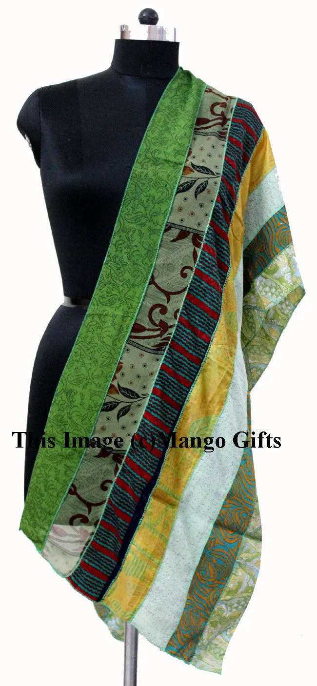 Indian Silk Sari Saree Vintage Scarves Scarf Head Wrap Stole Neck Wraps Dupatta Wholesale Lots