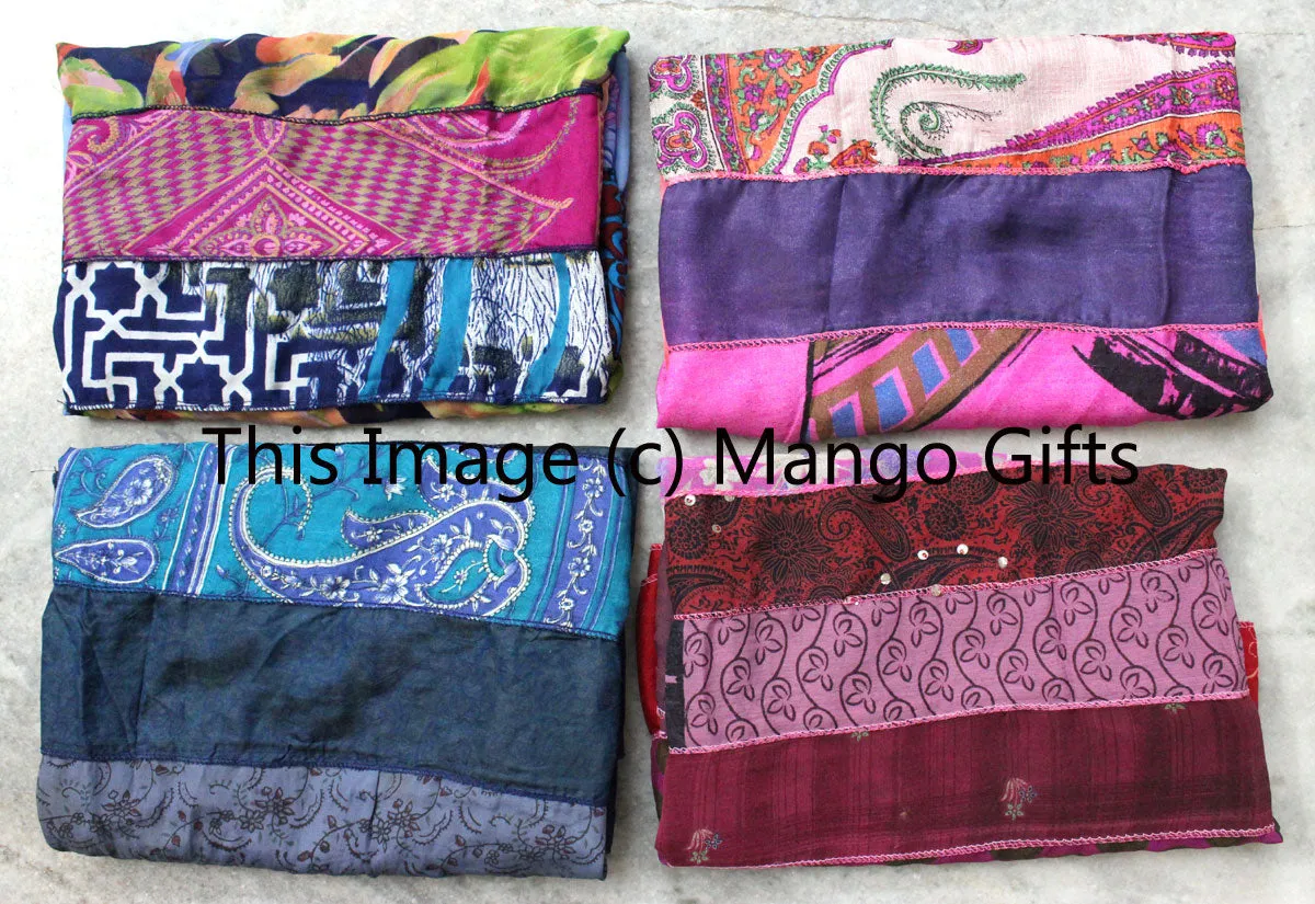 Indian Silk Sari Saree Vintage Scarves Scarf Head Wrap Stole Neck Wraps Dupatta Wholesale Lots