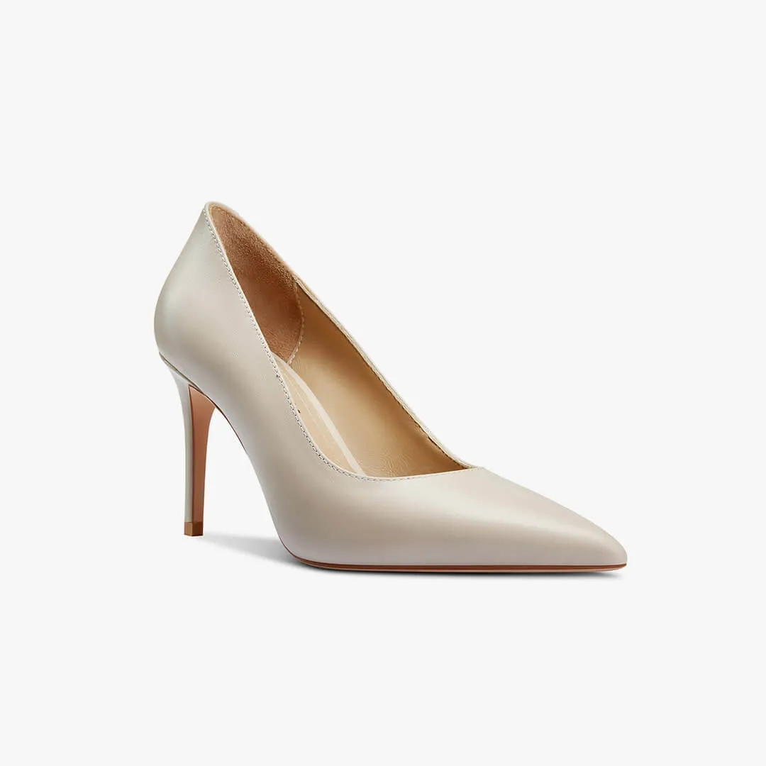 *Kayte - Beige Leather Classic Pump